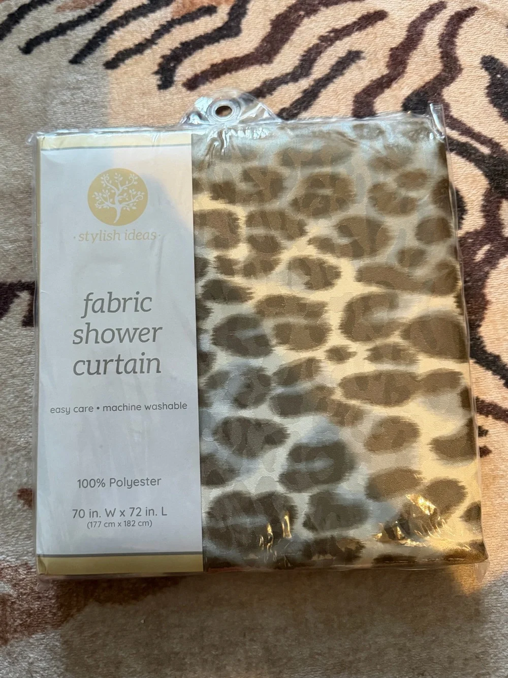 Leopard print Shower Curtain plus clear liner
